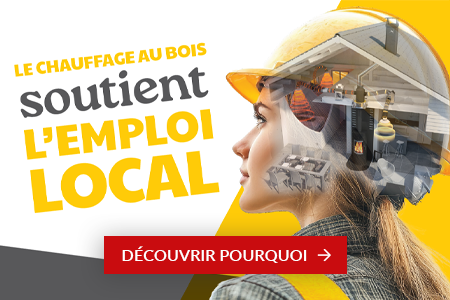 Le chauffage au bois soutient l'emploi local - Campagne Cheminées Poujoulat 2025 Le chauffage au bois soutient l'emploi local - Campagne Cheminées Poujoulat 2025